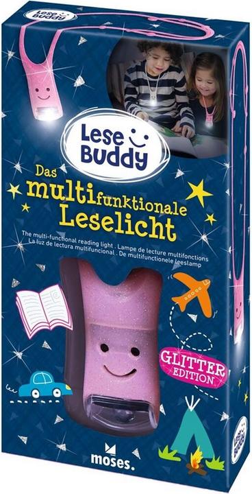 Actual product image Lesebuddy - The multifunctional reading light, glitter edition pink