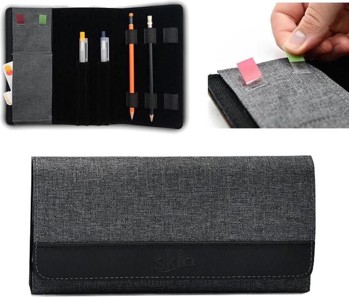 Produktbild Barth & Bauer PenSkin - vegano - steel-grey, (Mikrofaser), Stifteetui für Schreibaccessoires & Haftstreifen