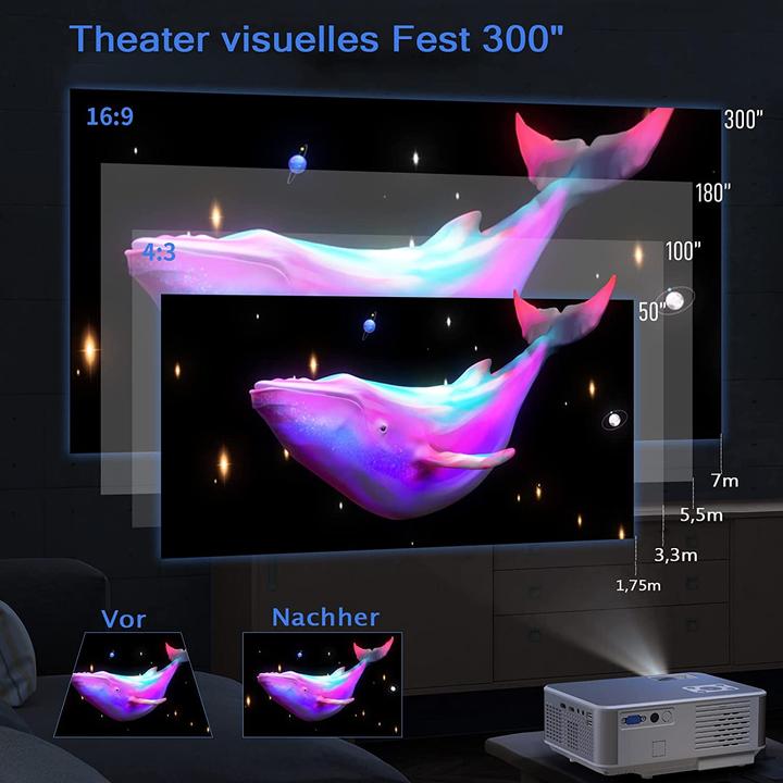 Actual product image Giaomar Native 1080P 5G WiFi Video Projector 4K