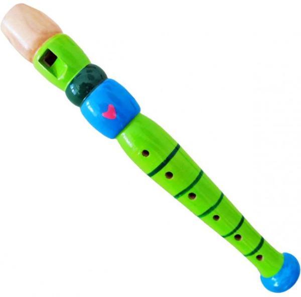 Actual product image keepdrum KFL1GR Wooden Flute for Children Green