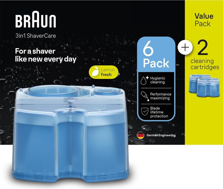 Braun Braun CCR 6+2 shaver cleaning station refill cartridges (8 x)