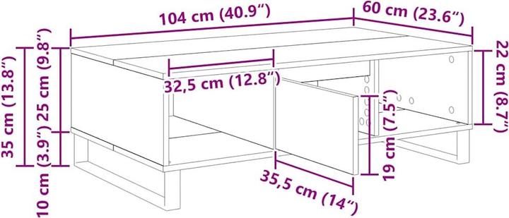 Immagine prodotto vidaXL Couchtisch (104 x 60 x 35 cm)
