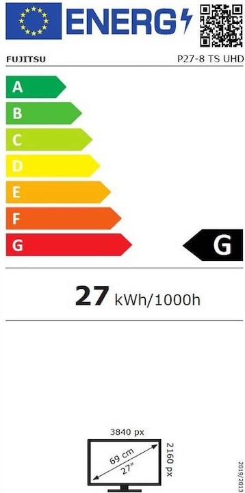 Energie-Label Fujitsu P27-8 (3840 x 2160 Pixel, 27")
