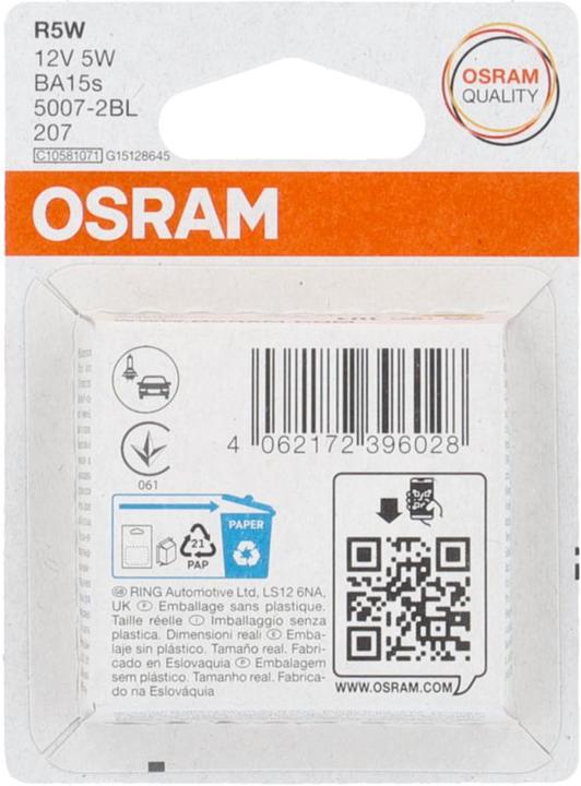Produktbild Osram 4062172396028 Signal Leuchtmittel Standard R5W 5 W 12 V (R5W)