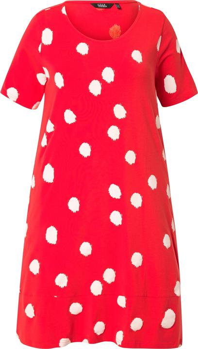 Immagine prodotto Ulla Popken Abito midi dal taglio svasato con pallini, tasche, scollo a girocollo e mezze maniche (42, 44)