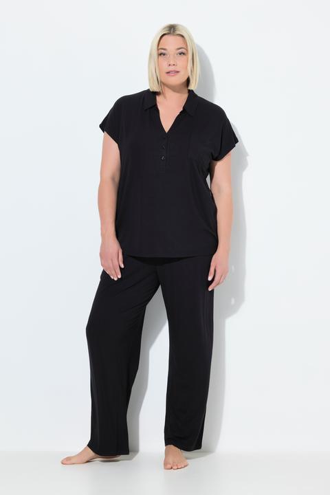 Produktbild Ulla Popken Pyjama, oversized, Zweiteiler, Hemdkragen, Halbarm (50, 52)