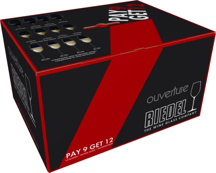 Produktbild Riedel Ouverture Rotwein 12er Vorteilsset (12 Gläser, Rotweingläser, Sektgläser, Weissweingläser)