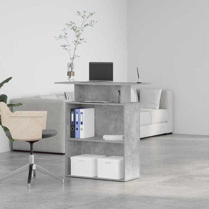 Actual product image vidaXL Reception counter concrete grey 100x40x104 cm wood-based reception counter