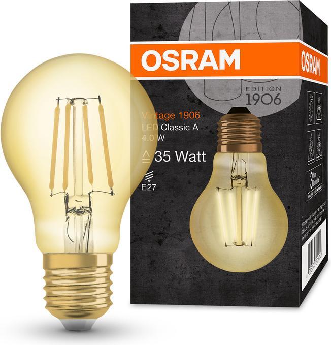 Produktbild Osram Vintage 1906 Led Classic A (E27, 4 W, 410 lm, 1 x, F)