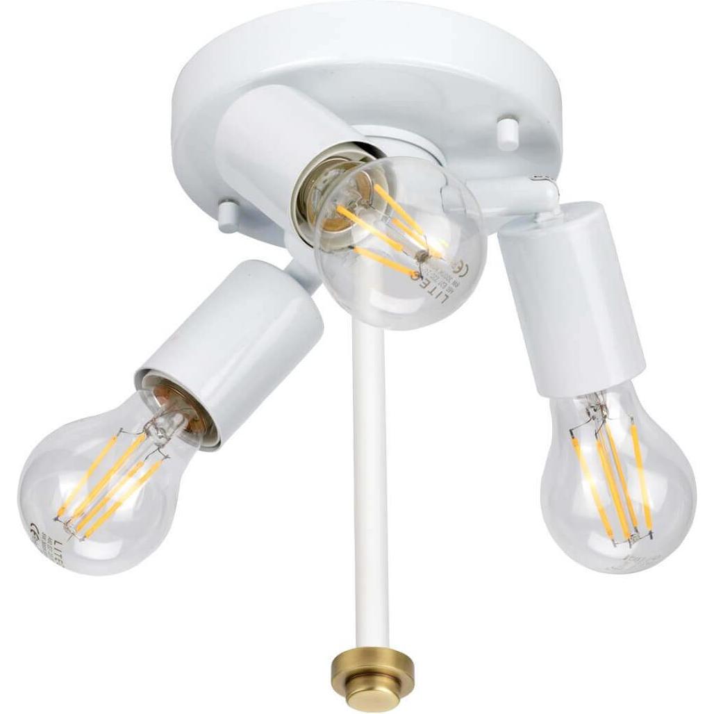 Elstead Lighting, Wandleuchte + Deckenleuchte, Fletcher Deckenleuchte E27 3-fach 45cm Gealtertes Messing Elfenbein (E27)