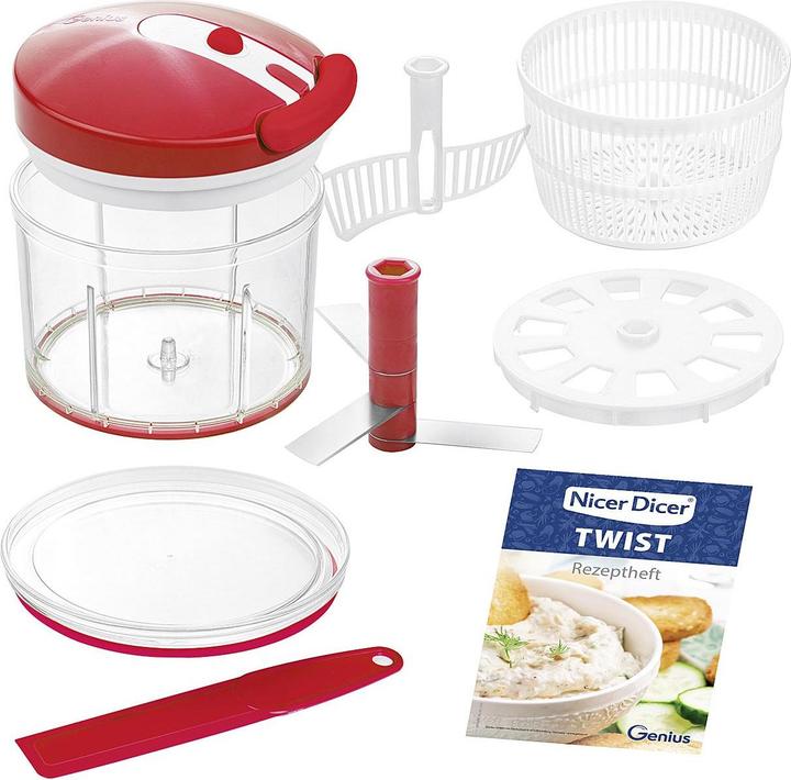 Actual product image Nicer Dicer Twist, set 9 pcs, red