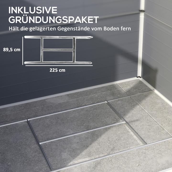 Actual product image Outsunny Gerätehaus Kunststoff, Aluminium Grau