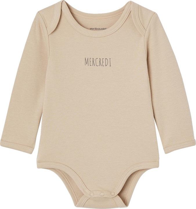 Image du produit Vertbaudet Lot de 5 bodies bébé manches longues à enfiler BASIC, coton bio (56)