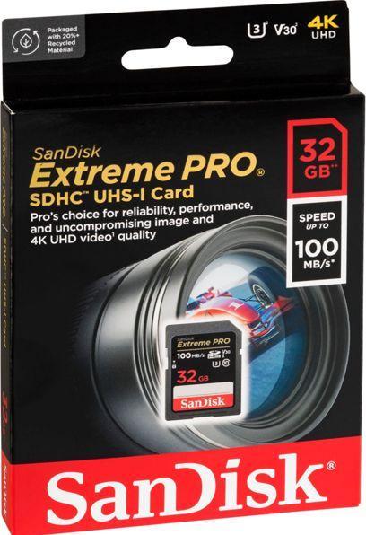 Immagine prodotto Sandisk Extreme PRO UHS-I V30 (32 GB, SDHC, U3, UHS-I)