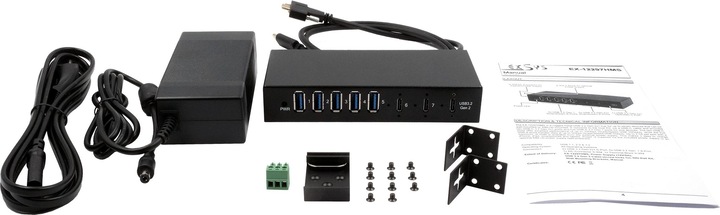 Produktbild Exsys Industrial USB 3.2 Gen 2x1 Hub 7-Port (USB-C, 7 Ports)