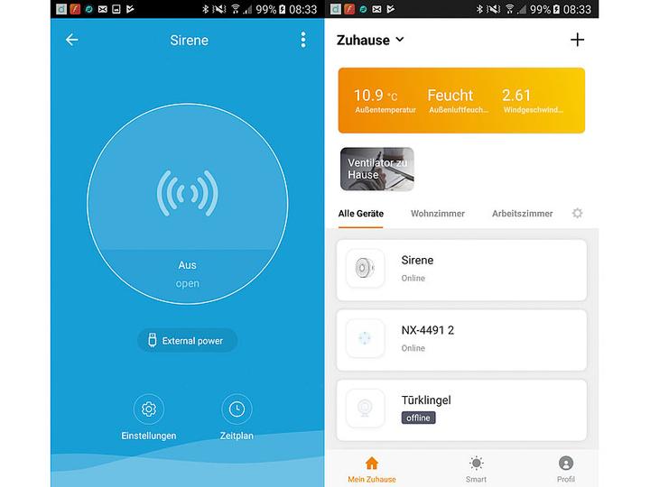 Actual product image VisorTech Set of 2 Alarm Siren with WLAN & App, Comp. with Alexa & Google Assistant