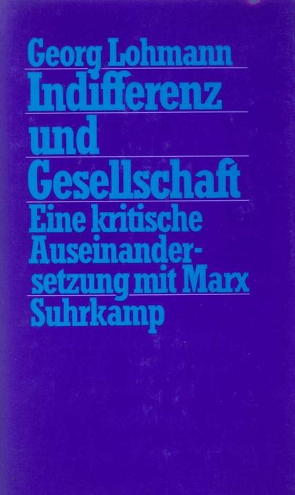 Produktbild Indifferenz und Gesellschaft (Deutsch, Georg Lohmann, 1991)