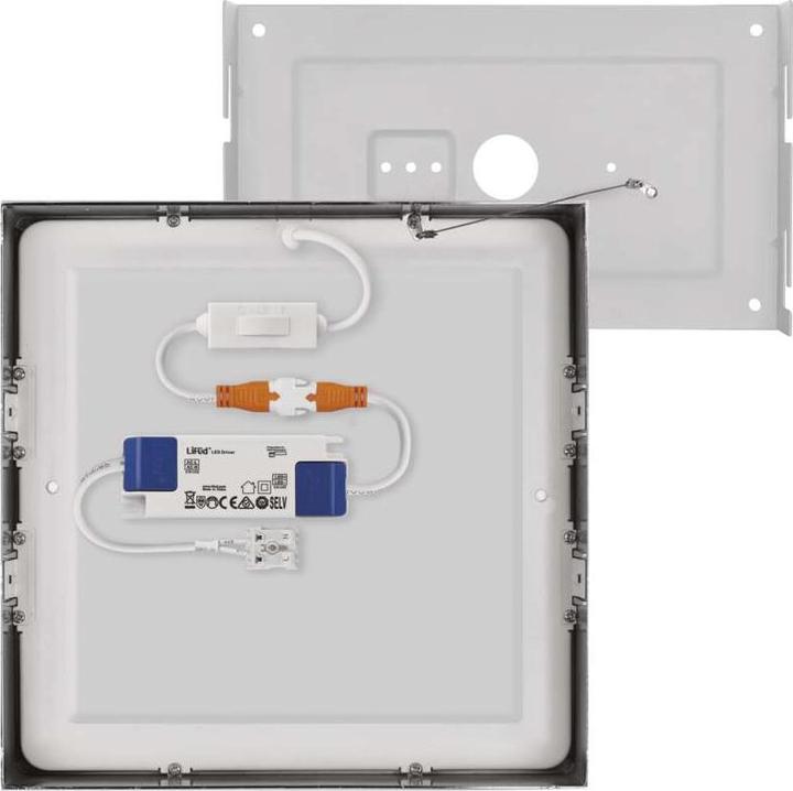 Actual product image Emos Surface-mounted LED light NEXXO, square, silver, 21W, with Change CCT (1900 lm)