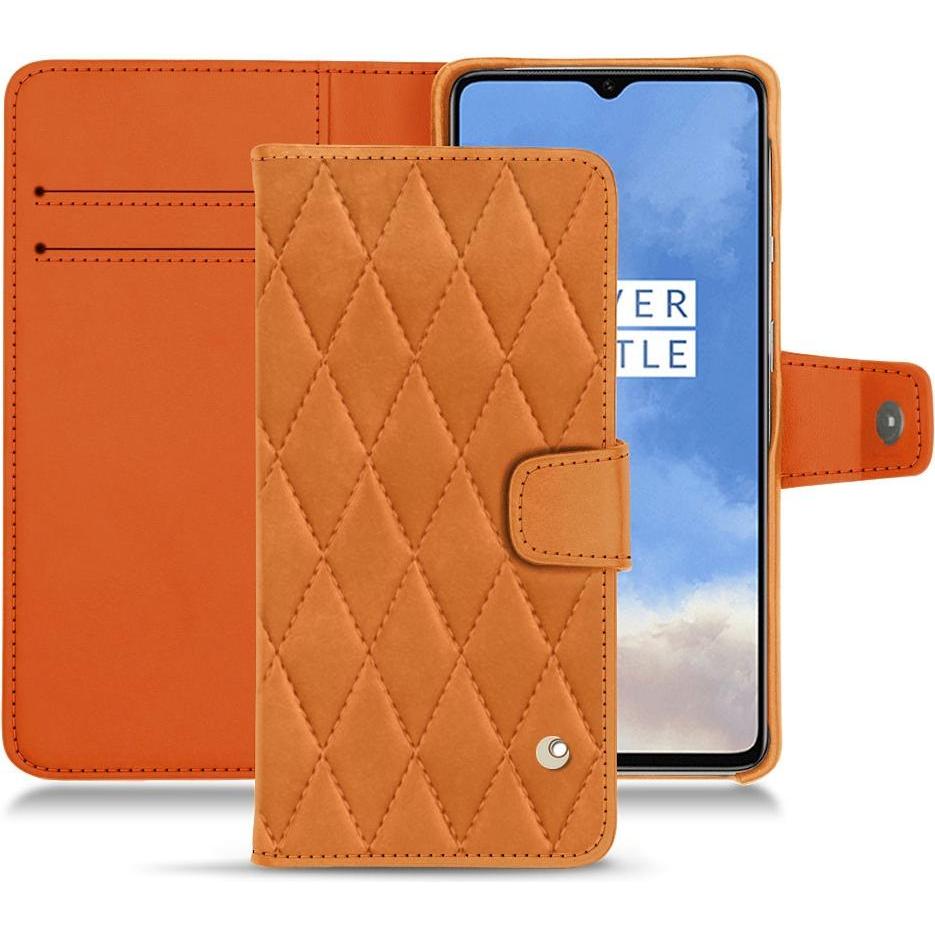 Noreve Lederschutzhülle Wallet (OnePlus 7T), Smartphone Hülle, Orange