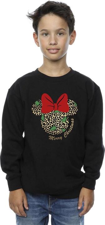Actual product image Disney Boys Minnie Mouse Leopard Christmas Sweatshirt (140, 146)