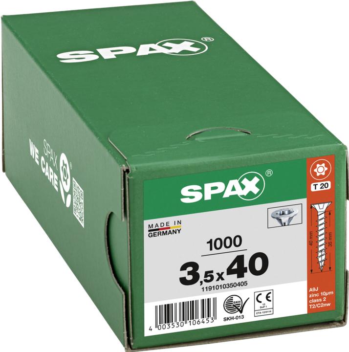 Produktbild Spax Spanplattenschrauben SK T15 3,5x40 mm (1000 Schrauben pro Stück)