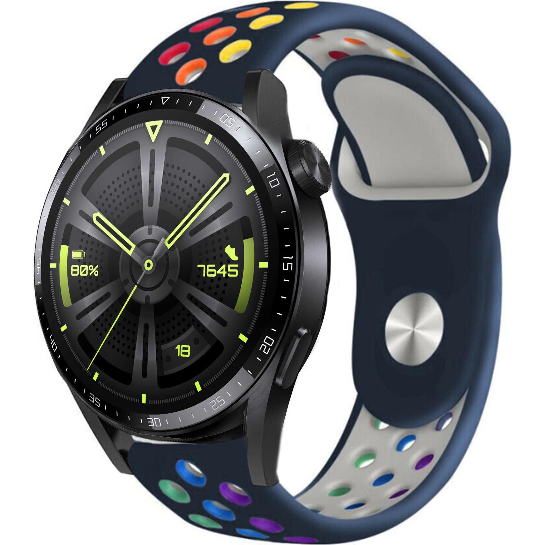 Strap-it Sportarmband (Silikon, Watch 3), Uhrenarmband, Mehrfarbig, Blau
