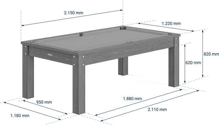 Image du produit Sportime Trinity Table de jeu et de repas Ping-pong et billard