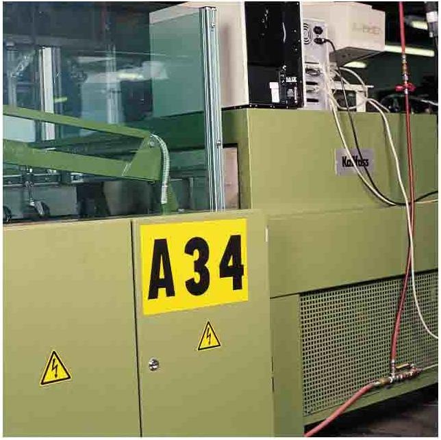 Productafbeelding Brady B-946, 1570-# Kit, Vinyl, Belettering: Cijferset (0-9), Zwart op Geel, 127 x 228 mm, Sch