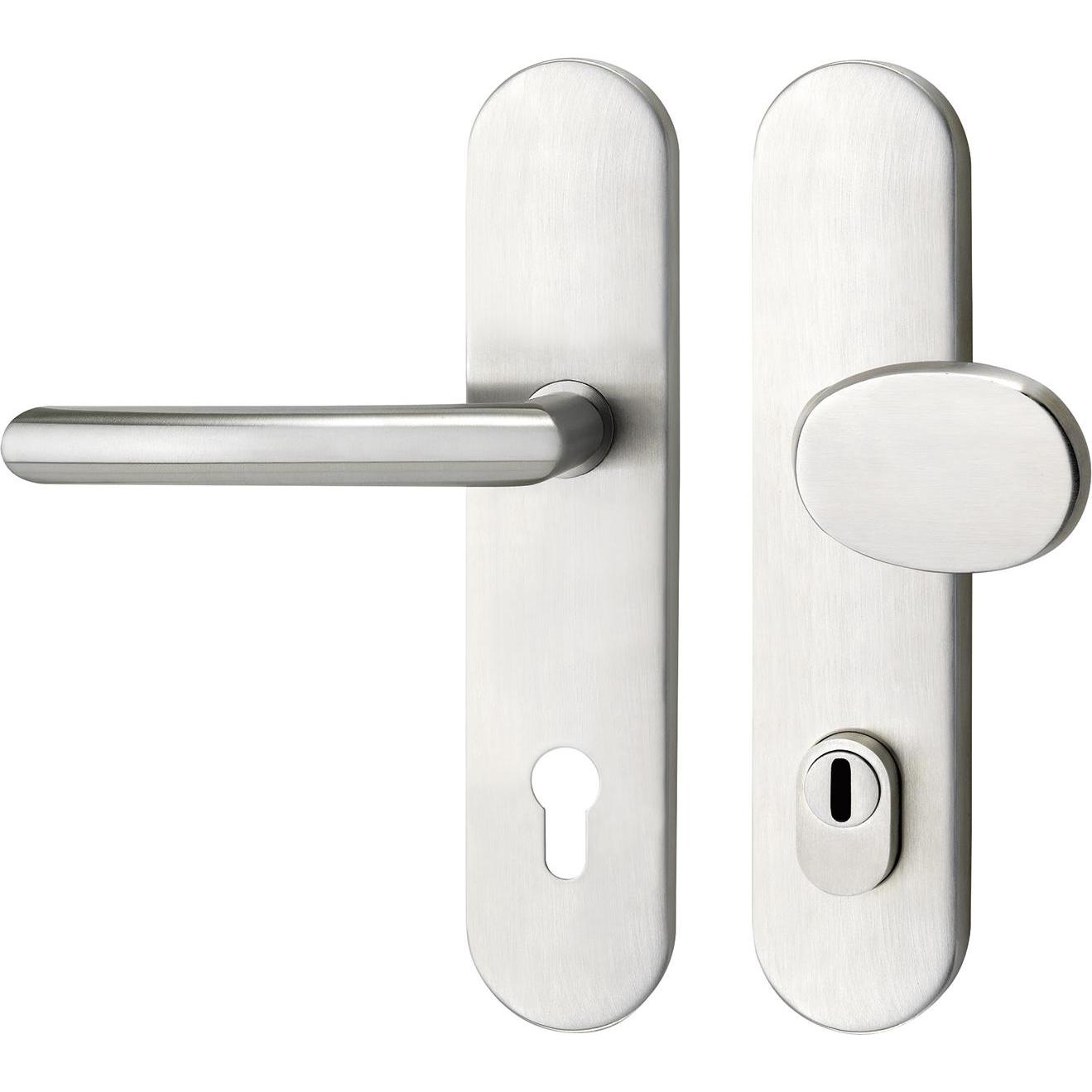 Marchesi, Türgriff + Fenstergriff, Türbeschlag Arc SH Wechselgarnitur PZ92, höhe 16mm mit Kzs, Edelstahl matt (Türschild...