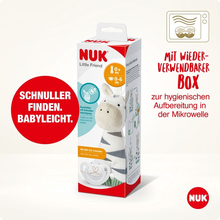 Productafbeelding NUK Fopspeen knuffel Littl.F.Z (1 x, tot 6 M.)