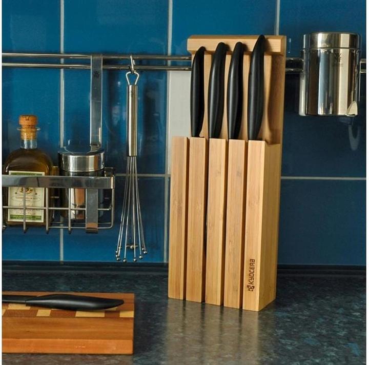 Actual product image Kyocera Bamboo knife block