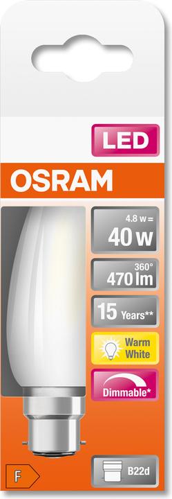 Produktbild Osram Led Retrofit Classic B (B22d, 470 lm, 6 x)