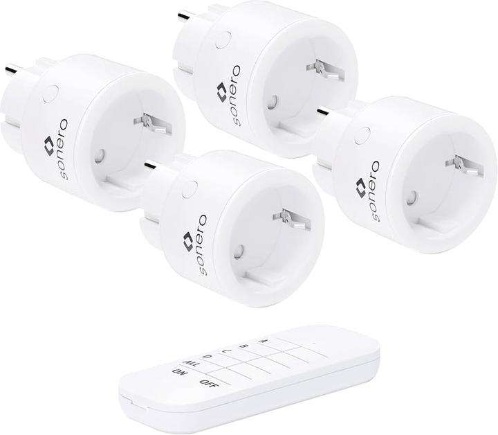 Sonero Funksteckdosen-Set S-RCS104, 1 Sender, 4 Empfänger, weiss