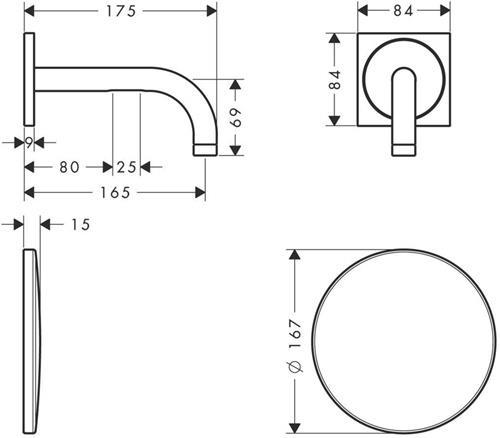 Produktbild hansgrohe AXOR Uno Waschtischmischer, Elektronik, Unterputz, Ausladung 165mm, Netzbetrieb