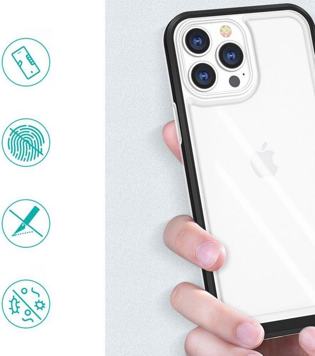 Actual product image Hurtel Clear 3in1 case for iPhone 14 silicone cover with frame blue (Apple iPhone 14)