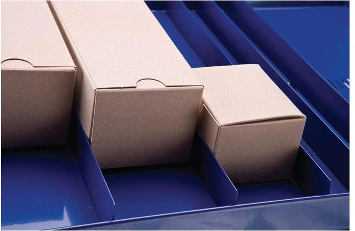 Produktbild HP Autozubehör Regalelement LOGS 20 H520xB540xT390mm blau RAL 5022 mit Rasterstanzung 3 Fachböden