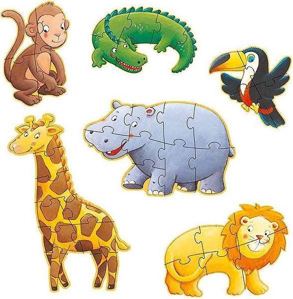 Image du produit Djeco Puzzle géant Marmoset et ses amis 4/6/9 pièces (6 pièces)