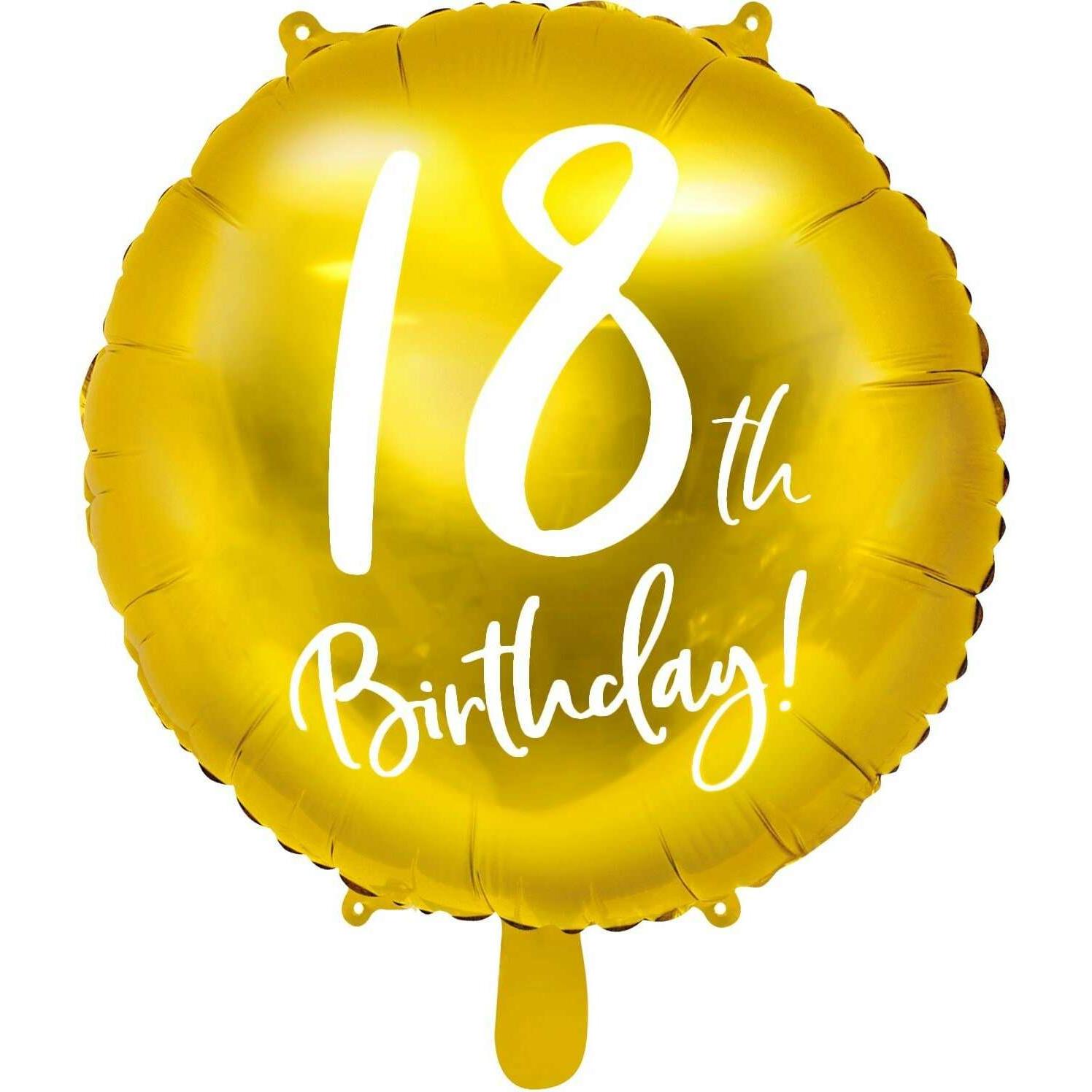 Partydeco Ballon 18 Jahre Aluminium in Gold