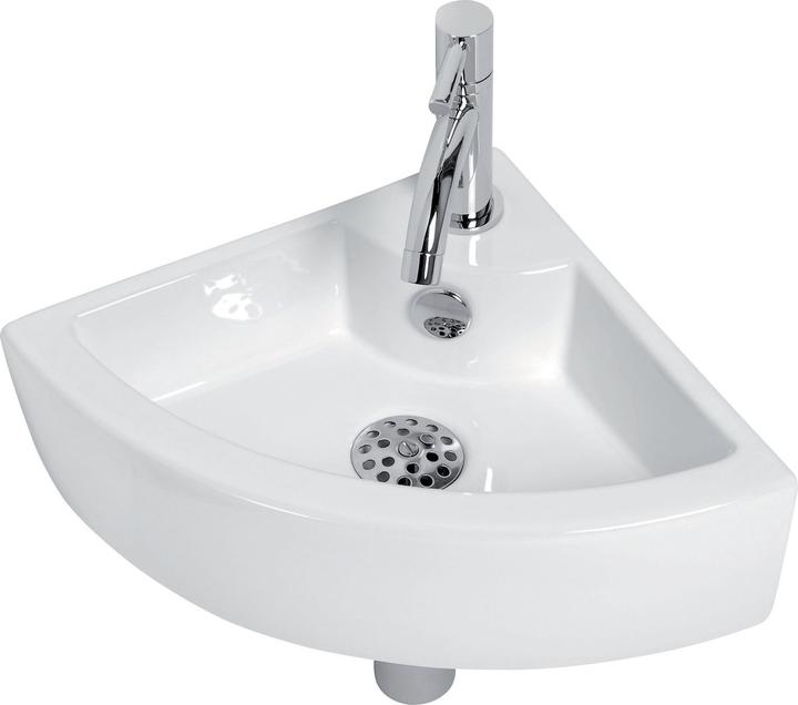 Plieger Miami Fontein Toilet - Set - Hoekfontein 32 x 32 cm inclusief fonteinkraan en sifon - Keramiek - Wit (320 mm, 320 mm)