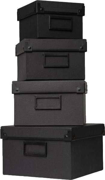 Produktbild Depot Gift Boxes Set - Black Cardboard Boxes In Various Sizes (4x)