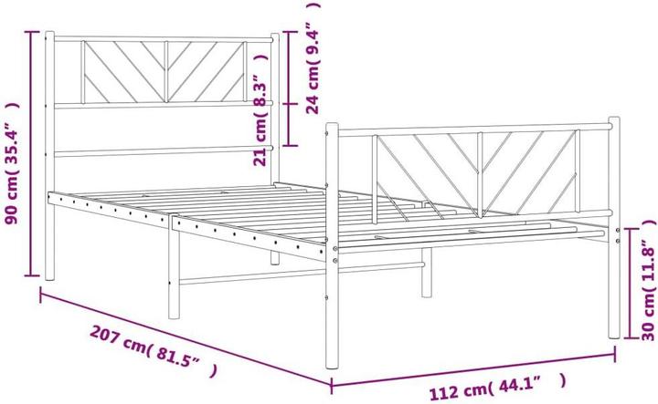 Actual product image vidaXL Metall Bettgestell (107 x 203 cm)