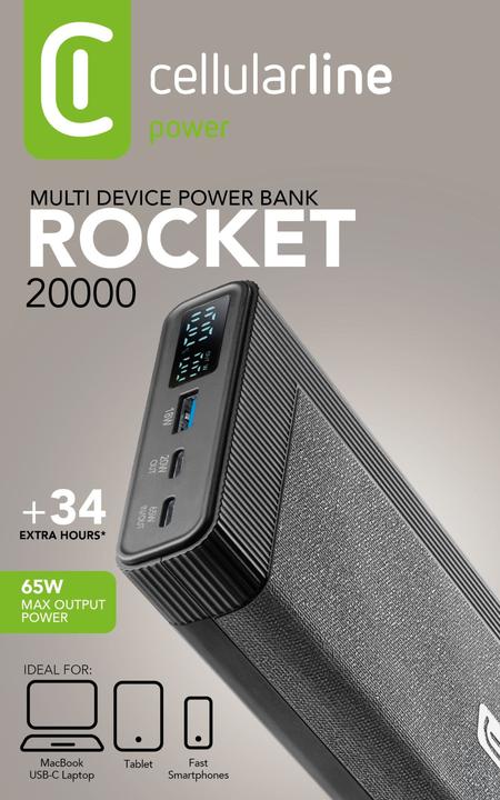 Produktbild Cellularline Rocket 20000 (20000 mAh, 65 W, 74 Wh)