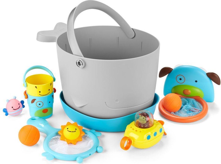 Image du produit Skiphop Seau de bain Moby avec jouets
