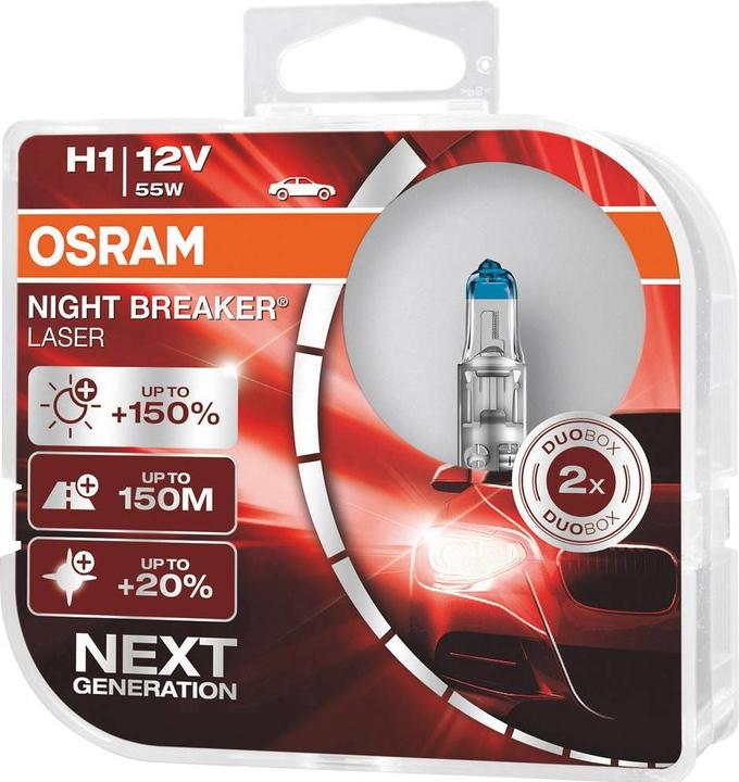 Image du produit Osram 64150NL-2HB Ampoules halogènes Night Breaker® Laser Next Generation H1 5 (H1)