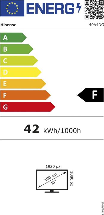 Energie-Label Hisense 40a4dg led-fernseher (40", LED, Full HD, 2022)