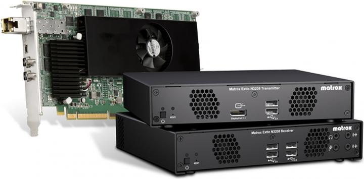 Matrox Extio N3208 IP KVM receiver appliance Extio N3208 receiver appliance receives from a