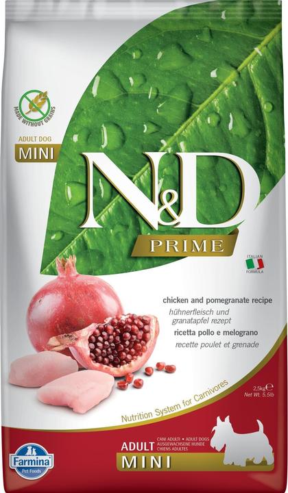 Image du produit Farmina N&D Prime Dog Chicken and Pomegranate Puppy Mini - Nourriture sèche pour chiens - 2.5 kg (Chiot + chaton, 4 pcs, 2500 g)