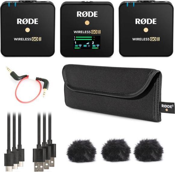 Produktbild RØDE Wireless GO II mit 2x Lavalier GO mit Windschutz und Lade-Case