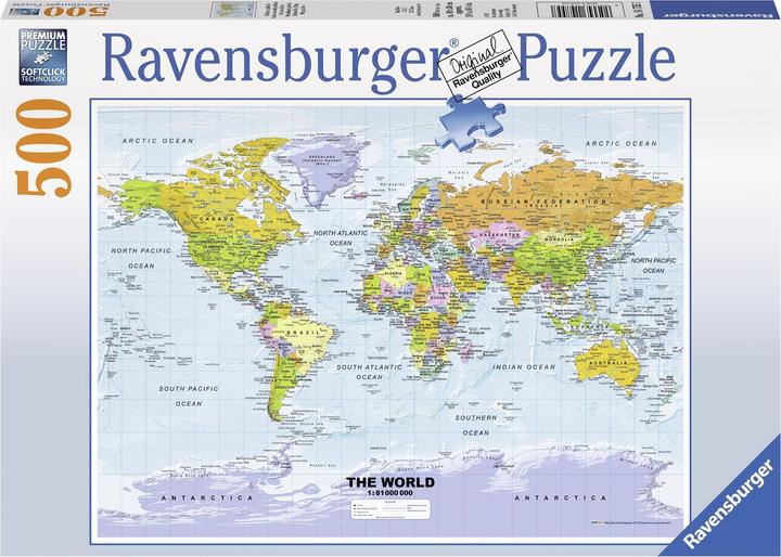 Ravensburger Carte du monde, politique (500 pièces)