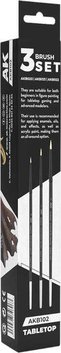 Produktbild AK Interactive TABLETOP SYNTETHIC BRUSHES SET (3 brushes)